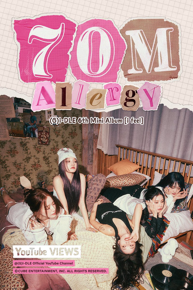 (G)I-DLE·(여자)아이들 on Twitter: “[🎉] ‘Allergy’ 뮤직비디오 7천만 뷰 달성을 축하합니다