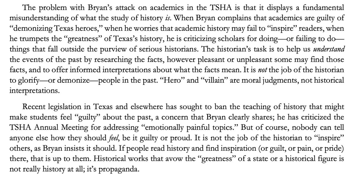 then the ten authors cogently explain the difference between the serious study of the past and veneration of ancestors, linking Bryan's stance to attacks on CRT and the like. /11