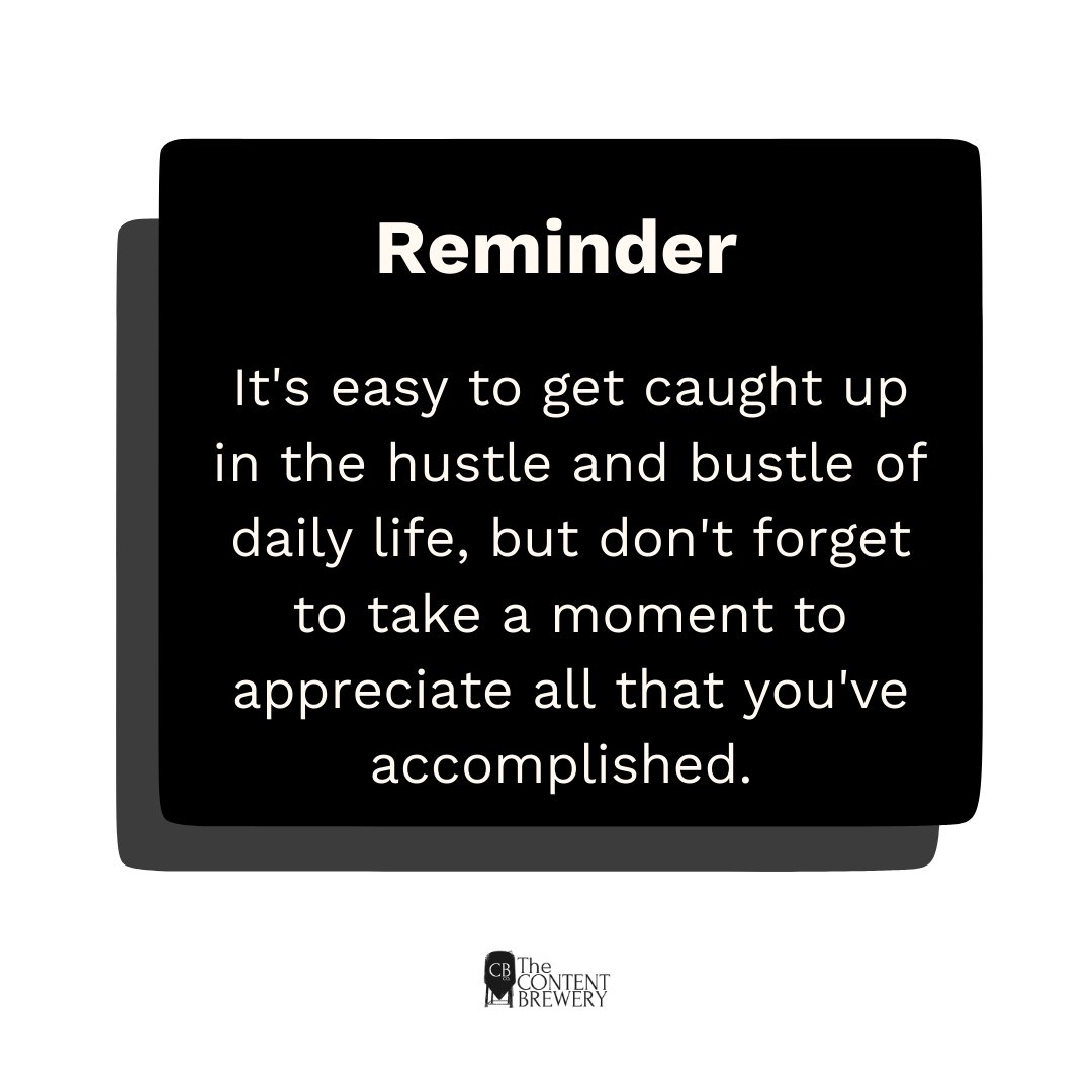 ContentBrewery's tweet photo. Share one thing you're proud of in the comments and give yourself a well-deserved pat on the back. 😉😍💭

#appreciation #achievement #workachivement #personalgrowth #reminder #worklifeharmony #worklifebalance https://t.co/UaAURO6V3g
