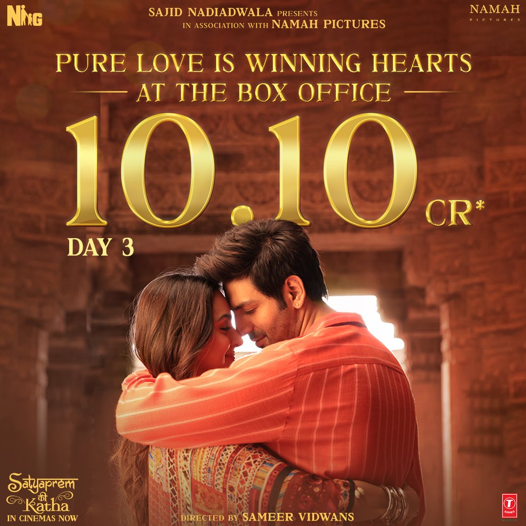 Kishor Arora (@kishorarora19) on Twitter photo Just Pure Love in our hearts!! Thank you! 🤍✨
#SatyaPremKiKatha IN CINEMAS NOW
#SajidNadiadwala #SatyaPremKiKatha
<a href="/TheAaryanKartik/">Kartik Aaryan</a> <a href="/advani_kiara/">Kiara Advani</a> <a href="/sameervidwans/">Sameer Vidwans । समीर विद्वांस</a> <a href="/shareenmantri/">Shareen Mantri Kedia</a> <a href="/karandontsharma/">karandontsharma</a> <a href="/DoP_Bose/">ayananka bose</a> <a href="/Acharya1Ganesh/">GANESH ACHARYA</a> <a href="/NGEMovies/">Nadiadwala Grandson</a> <a href="/namahpictures/">Namah Pictures</a> <a href="/WardaNadiadwala/">Warda S Nadiadwala 🐎</a>
<a href="/raogajraj/">Gajraj Rao</a> Just Pure Love in our hearts!! Thank you! 🤍✨
#SatyaPremKiKatha IN CINEMAS NOW
#SajidNadiadwala #SatyaPremKiKatha
<a href="/TheAaryanKartik/">Kartik Aaryan</a> <a href="/advani_kiara/">Kiara Advani</a> <a href="/sameervidwans/">Sameer Vidwans । समीर विद्वांस</a> <a href="/shareenmantri/">Shareen Mantri Kedia</a> <a href="/karandontsharma/">karandontsharma</a> <a href="/DoP_Bose/">ayananka bose</a> <a href="/Acharya1Ganesh/">GANESH ACHARYA</a> <a href="/NGEMovies/">Nadiadwala Grandson</a> <a href="/namahpictures/">Namah Pictures</a> <a href="/WardaNadiadwala/">Warda S Nadiadwala 🐎</a>
<a href="/raogajraj/">Gajraj Rao</a>