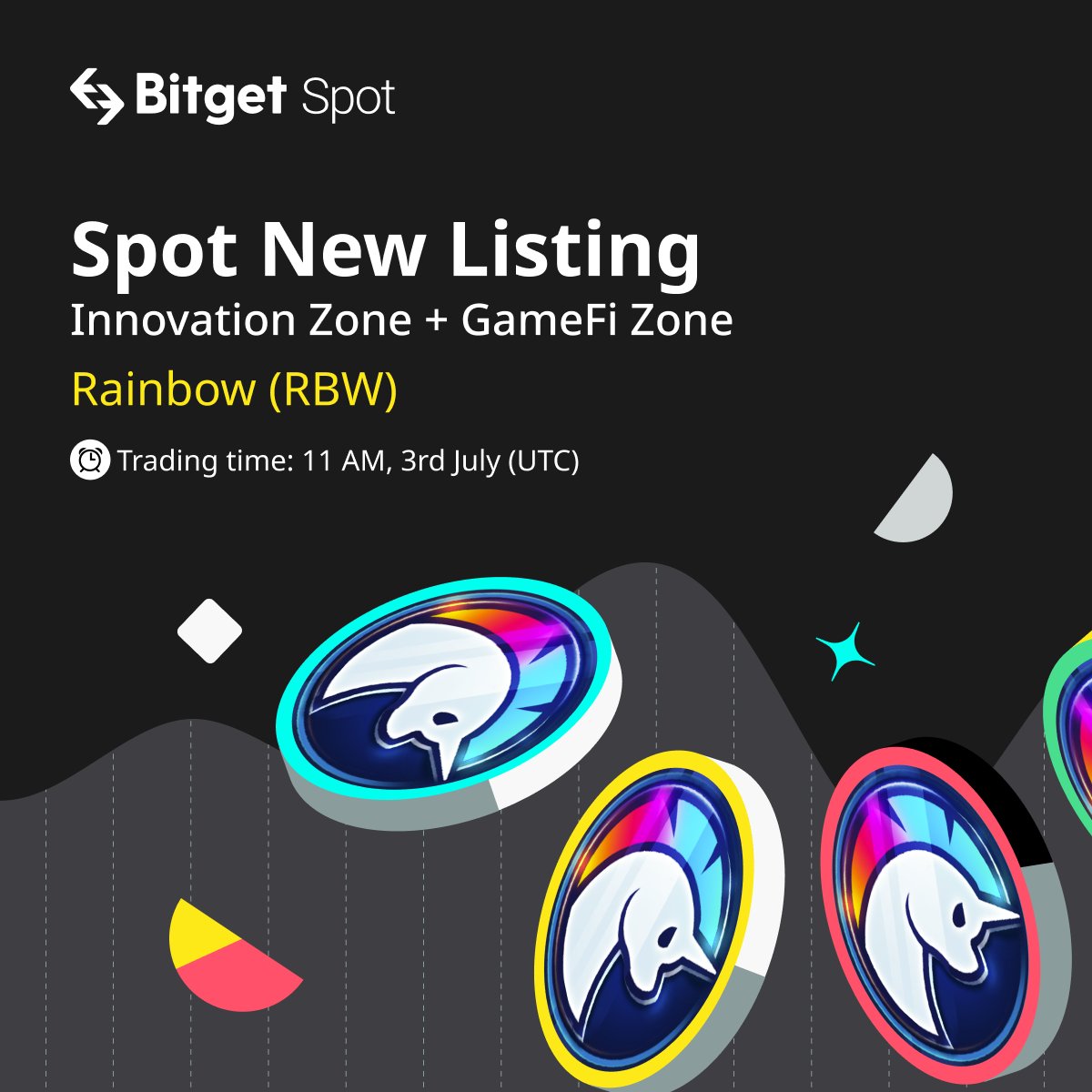 bitget's tweet photo. 🆕 Spot New Listing

#Bitget will list $RBW/USDT on July 3, 11 AM UTC in #Innovation Zone. @crypto_unicorns

✅ Deposit now open!

🎁 A total $100 #giveaway for 10 members! Just RT + TAG 3 friends.

Listing info: https://t.co/ZFvCQj2VeF

Campaign info: https://t.co/tO54MUd1TK https://t.co/WZKyo8arbp