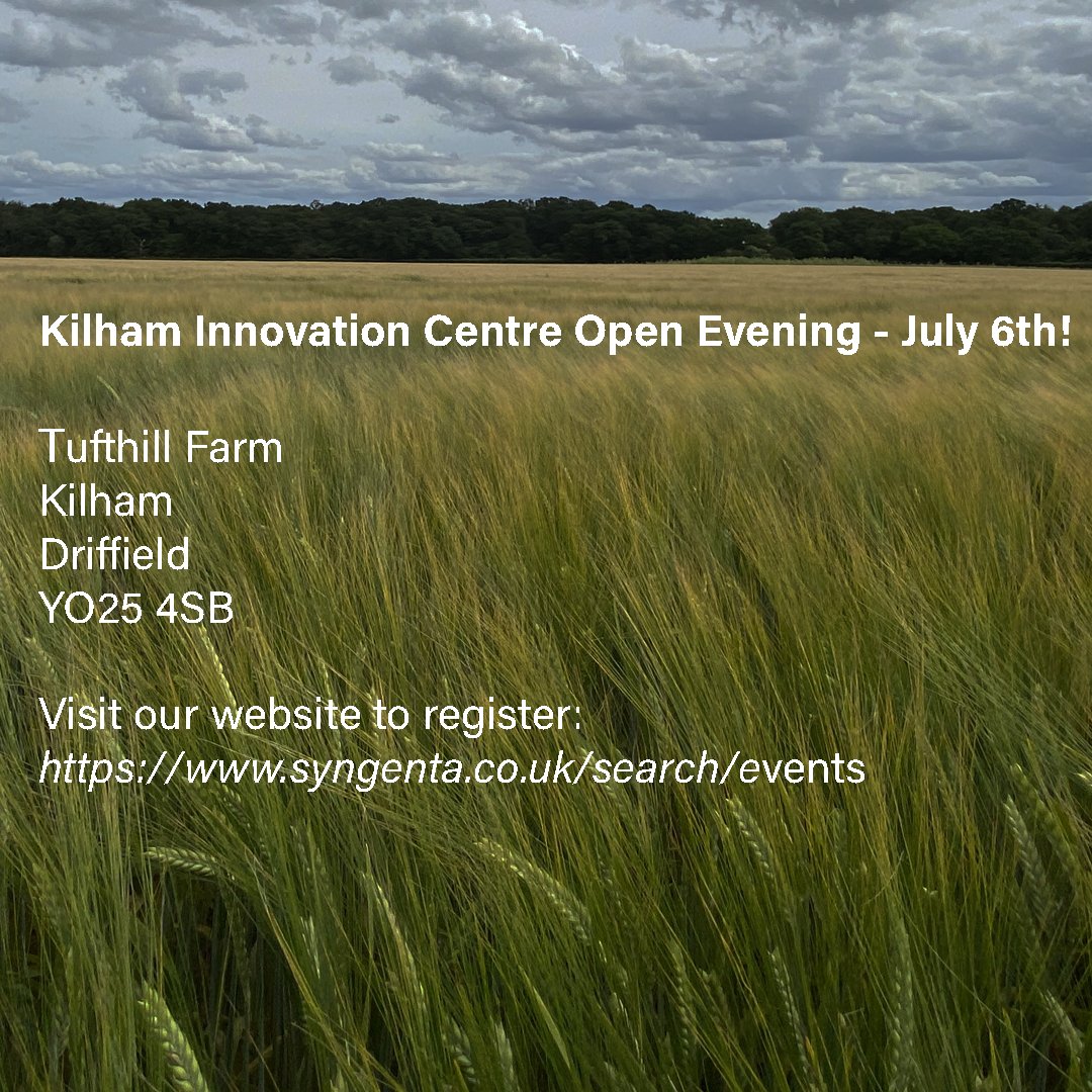 SyngentaUK's tweet photo. The annual tour of our #Kilham site takes place on July 6th! Hear from our experts about a step change in disease control, Nitrogen Use Efficiency with biostimulants & our new biological seed treatment, Nuello iN! 🤩 🌱 #OpenDay #Innovation https://t.co/bIOLhQB4gC
