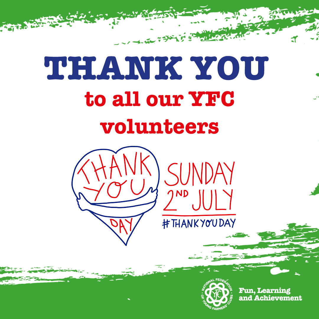 Saying a HUGE thank you this Thank You day to all the YFC volunteers who give up their time to support Young Farmers’ Clubs across England and Wales. 

Your dedication to YFC improves opportunities for young people living in rural communities! Thank you so much. 

#ThankYouDay