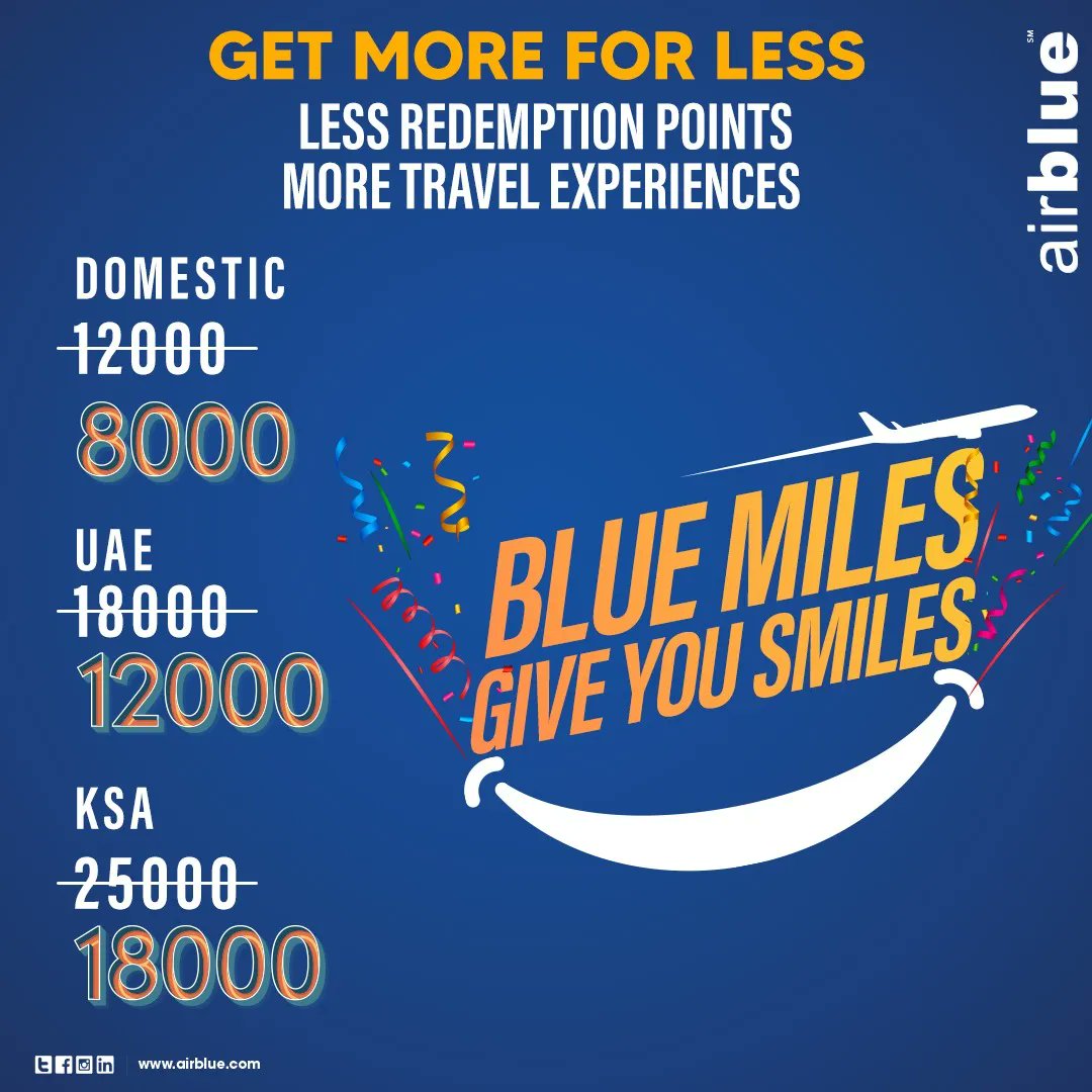 airblueairline's tweet photo. Spread your wings wider with less! Take rejoice in the opportunity to travel more while using less points to redeem.
Experience the joy of travel at https://t.co/g8VR5u1woG and make your booking today!
#bluemiles #frequentflyer #moremilesmoresmiles #lesspointsmoretravel https://t.co/aJmUM54D2W