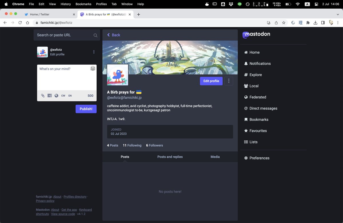 A Birb prays for 🇺🇦 | exfictz@famichiki.jp tweet media