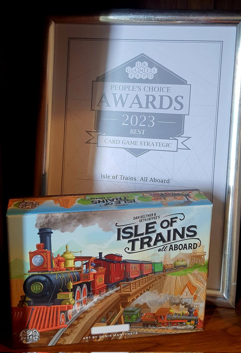 Isle of Trains: All Aboard is still arriving with backers, and it's already winning awards! 🏆🏅

<a href="/UKGamesExpo/">UK Games Expo</a>: People's Choice Award 🏆
<a href="/TheBrokenMeeple/">The Broken Meeple</a>: Seal of Distinction 🏅

The KS version is now available to pre-order on our webstore!

drandagames.co.uk/shop