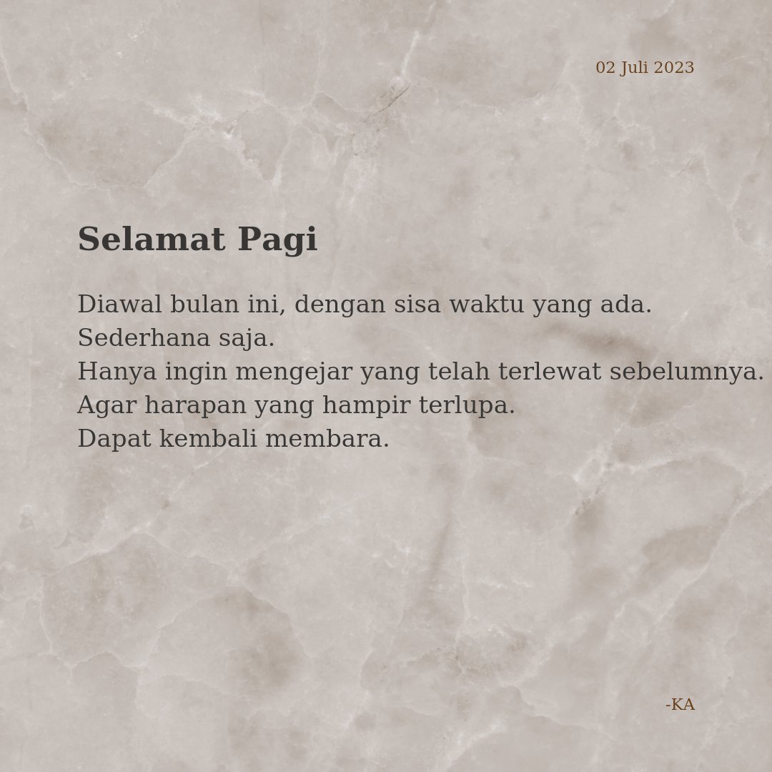 any_____think's tweet photo. Sederhana saja, semoga terlaksana😇
2023
#galau #life #quote #quotes #quotesindonesia #quoteoflife #quotesgram #sajak #sajakrindu #sajakcinta #literasi #literasiindonesia #ka #anythink https://t.co/SEH6eg5JFA