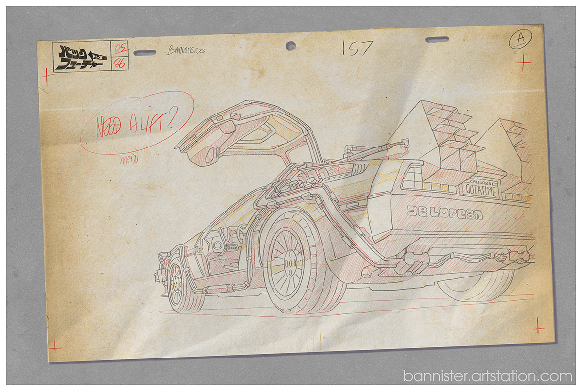 bannister01's tweet image. Here's the genga of the Back to the Future anime vintage cel.
Pretty clean one, not too many markings or notes, that's uncommon.
I guess the color codes are on another sheet.

#animecel #anime #animationcel #cel #backtothefuture #bttf #delorean #genga #douga