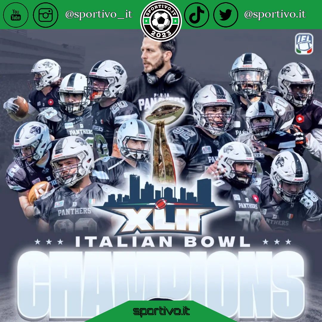 🏆🇮🇹#IFL 2023: L’#ITALIANBOWL VA AI #PANTHERSPARMA 
I #Panthers #Parma si sono aggiudicati l’Italian Bowl,e hanno conquistato il sesto titolo della loro storia. La super-sfida contro i #GuelfiFirenze è terminata 13-29