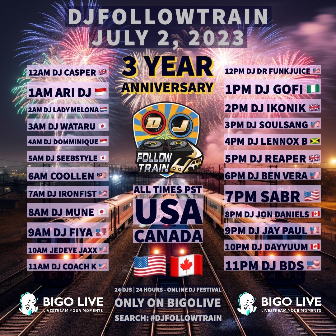 mrdl2u's tweet photo. 3 YEARS IN THE CREATING!!!
๐ It Starts๐จ๐จ๐จ
WATCH THE FEED. New DJ every hour. ๐๐บ
Kicking off in the UK.....๐ปCasper๐ฅ๐ฅ !!!! https://t.co/HDVl8G8W4m
#DJFollowTrain #3YearAnniversary #TrooLegacyFamily
#WoWTribe vibes!
#DJFollowTrain3YearAnniversary #DjsUnited https://t.co/ZISEgkUSvc