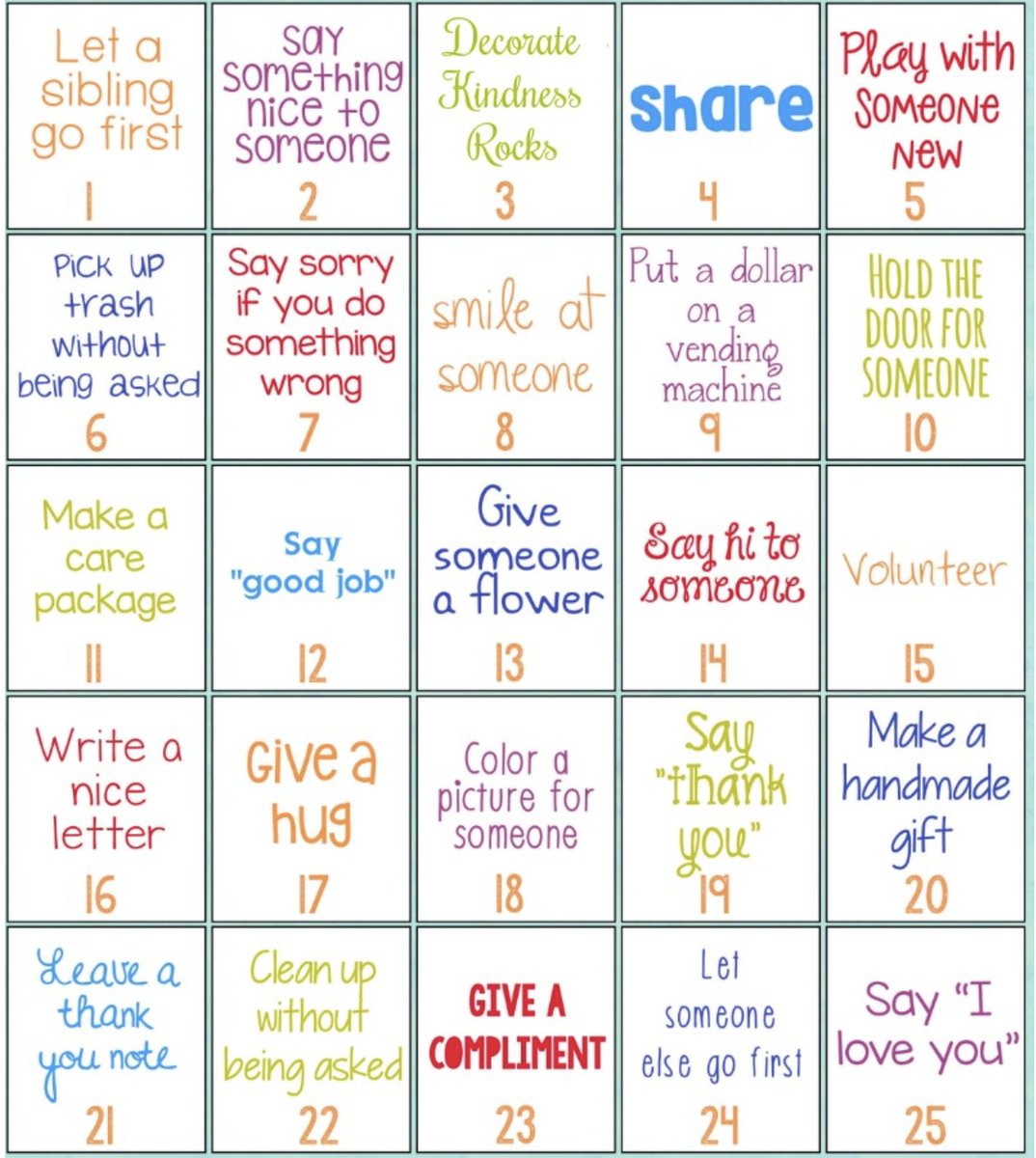 cannellaVAPA's tweet photo. How many Acts of Kindness can you fill in? Make a goal! #makesomeonesmiletoday @BurtonSchools #Summertimechallange https://t.co/HsPgBBsEPb