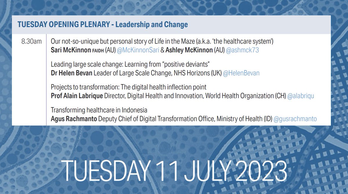 Anis Fuad (@4n15fuad) on Twitter photo Salah satu sesi yg sangat ditunggu di #MEDINFO23 : Leadership and Change pada Selasa 11 Juli pagi, menampilkan pembicara dari Australia, UK, Indonesia & WHO.
Selamat kepada <a href="/gusrachmanto/">Agus Rachmanto</a>, utk pertama kalinya perwakilan Indonesia hadir sbg salah satu pembicara di plenary. Salah satu sesi yg sangat ditunggu di #MEDINFO23 : Leadership and Change pada Selasa 11 Juli pagi, menampilkan pembicara dari Australia, UK, Indonesia & WHO.
Selamat kepada <a href="/gusrachmanto/">Agus Rachmanto</a>, utk pertama kalinya perwakilan Indonesia hadir sbg salah satu pembicara di plenary.