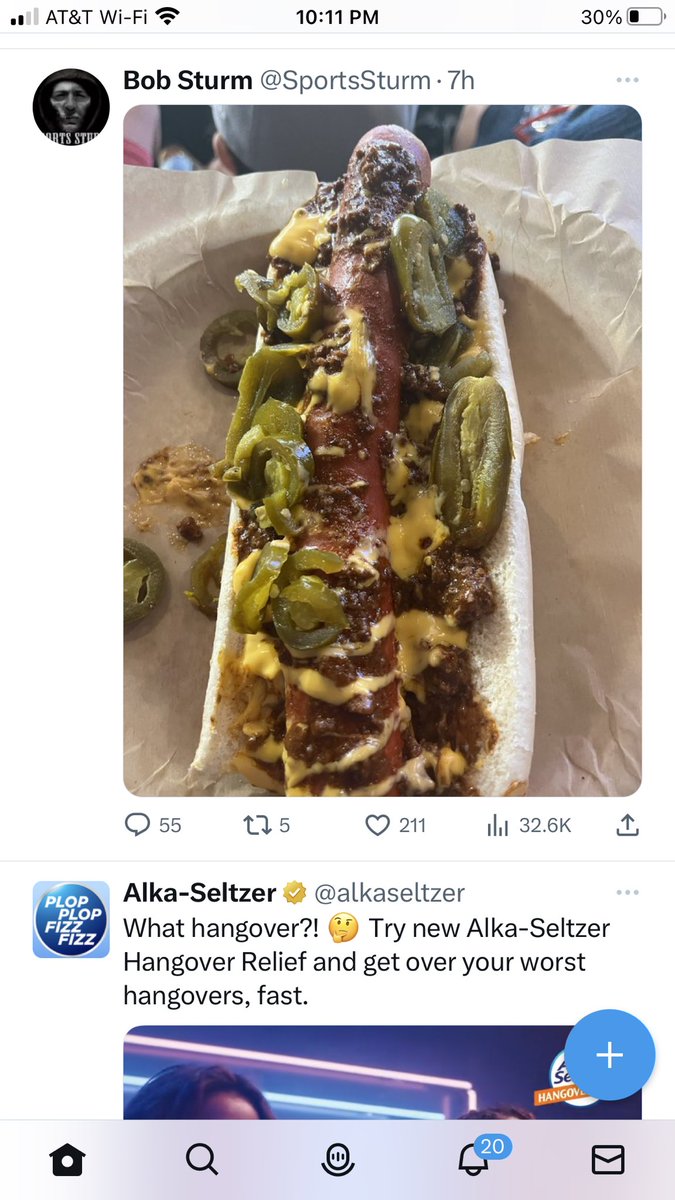 RefChuck's tweet photo. @SportsSturm Your post on my thread is immediately followed by Alka-Seltzer ad.  You gave Twitter indigestion. https://t.co/JObPMxIToC