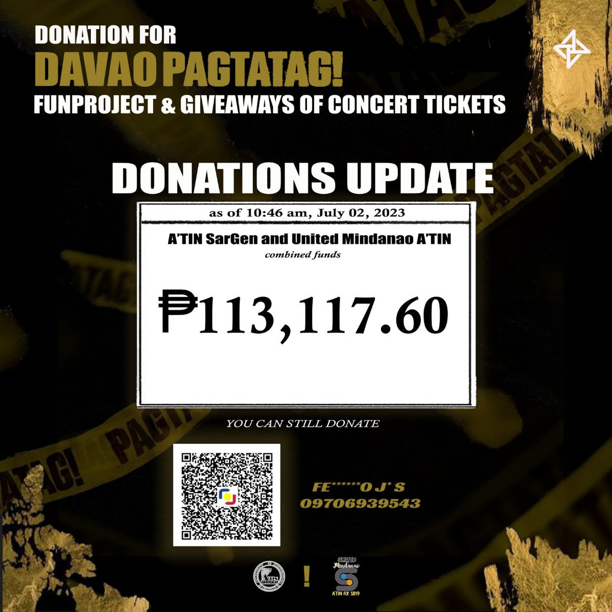 📢UPDATE: The impact of your incredible support is undeniable! Our donation drive has now reached an astonishing Php 113,117.60! 🌟🙌 A heartfelt thank you for your unwavering dedication and generosity. 

#PagtatagDavaoCon Donation Drive till July 3, 11:59pm

#SB19xATIN