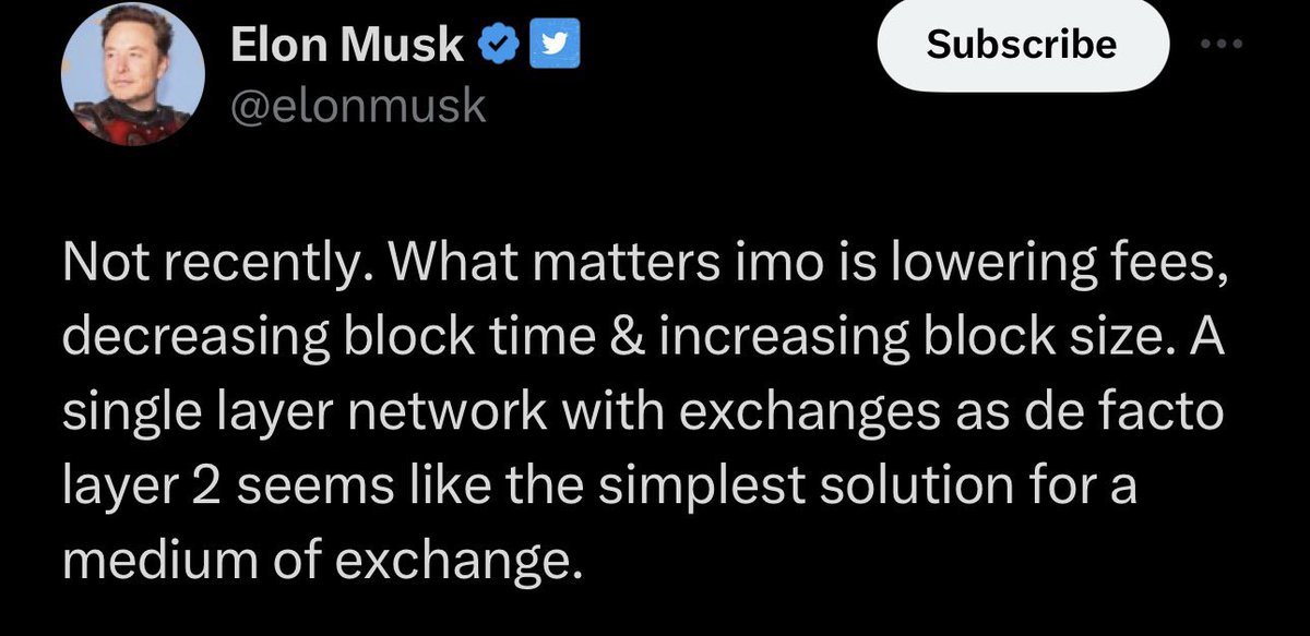 BsvSweden's tweet photo. Elon  beskriver BitCoin (SV) i en viral tweet… intressant timing att fundera över hur ekonomin på internet fungerar!

#Bitcoin #BTC #BSV #pratapengar #fintwit #finanstwitter https://t.co/E5vNJc7kUP