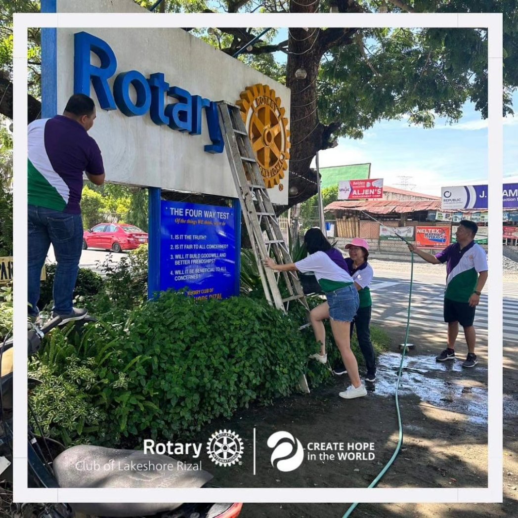 LakeshoreRizal's tweet photo. Cleaning of the Rotary marker 💙💛
Located at Aljens Coffee Break Lounge Maybancal Morong, Rizal!
#HopePope
#CreateHopeInTheWorld
#RotaryCreatesHope
#District3800
#RCLakeshoreRizal https://t.co/K0XrXgUTlv