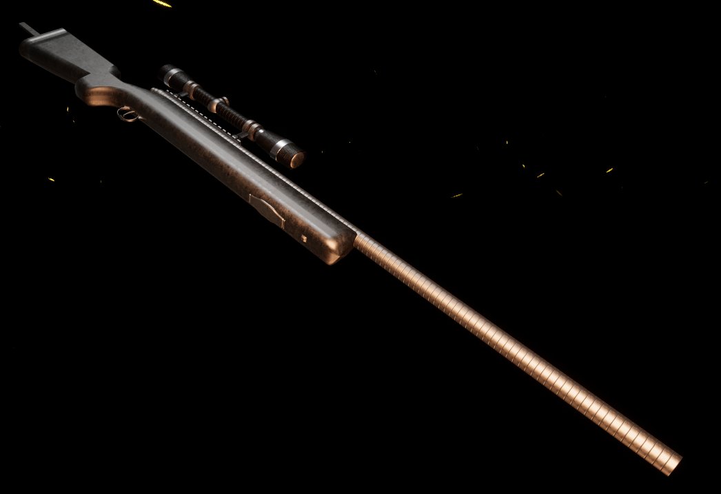 Resuru2's tweet photo. #madewithbladesong Sniper rifle! Sadly can't get rid of the tang. https://t.co/hMYtsuKOna