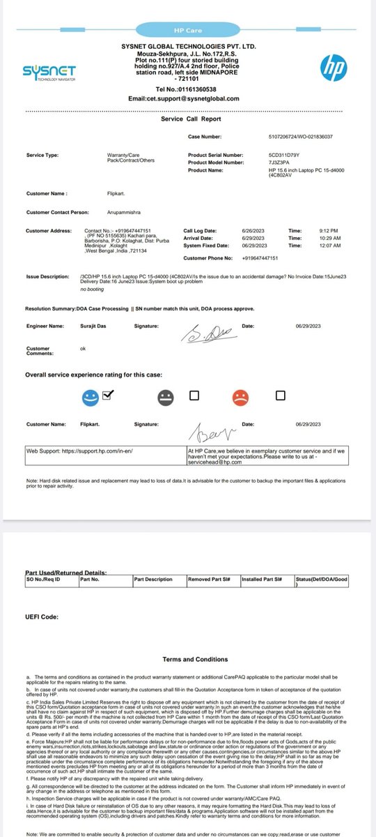 Uniquenayan's tweet photo. @HPSupport @HPIndia @cons
They refused to return the item. I want to refund my money. Please help me. https://t.co/P6qSkOfodf