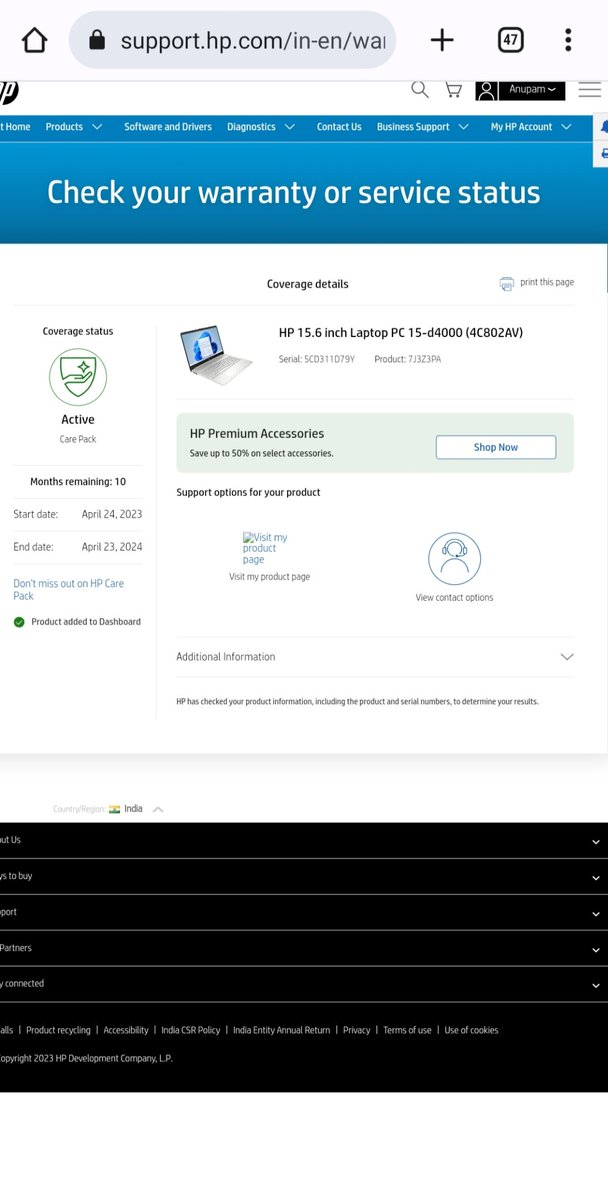 Uniquenayan's tweet photo. @HPSupport @HPIndia @consumr_rights 
Purchased the laptop on 14-06-2023 but laptop serial no registered with HP on 24-04-2023. How it possible? Refurbished damage laptop sell Flipkart. Big scam. https://t.co/DubiObqFKP
