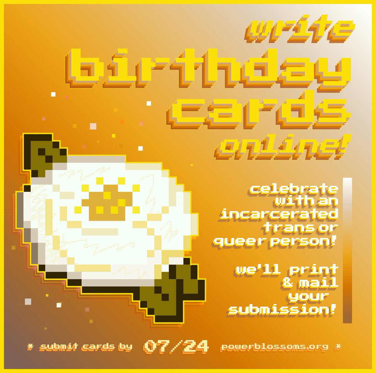 Pride Month might be over, but we still have queer &amp; trans family behind bars! Head to our site to write a birthday card today.