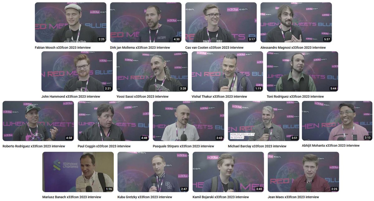 /ˈziːf-kɒn/ (@x33fcon) on Twitter photo #x33fcon interviews: <a href="/_JohnHammond/">John Hammond</a> <a href="/_dirkjan/">Dirk-jan</a> <a href="/michaelbarclay_/">Michael Barclay</a> @lawsecnet <a href="/mariuszbit/">mgeeky | Mariusz Banach</a> @Jean_maes_1994 <a href="/PaulCoggin/">Paul Coggin</a> @yossi_sassi @klezVirus <a href="/Cyb3rWard0g/">Roberto Rodriguez 🇵🇪</a> <a href="/mrgretzky/">Kuba Gretzky</a> <a href="/vishUwell/">vishUwell</a> <a href="/pstirparo/">Pasquale Stirparo 🌻🇺🇦</a> <a href="/chvancooten/">Cas van Cooten</a> <a href="/ShitSecure/">S3cur3Th1sSh1t</a> <a href="/abhijit_mohanta/">abhijit mohanta</a> & Toni Rodriguez
Watch here > tiny.pl/ctxmb #x33fcon interviews: <a href="/_JohnHammond/">John Hammond</a> <a href="/_dirkjan/">Dirk-jan</a> <a href="/michaelbarclay_/">Michael Barclay</a> @lawsecnet <a href="/mariuszbit/">mgeeky | Mariusz Banach</a> @Jean_maes_1994 <a href="/PaulCoggin/">Paul Coggin</a> @yossi_sassi @klezVirus <a href="/Cyb3rWard0g/">Roberto Rodriguez 🇵🇪</a> <a href="/mrgretzky/">Kuba Gretzky</a> <a href="/vishUwell/">vishUwell</a> <a href="/pstirparo/">Pasquale Stirparo 🌻🇺🇦</a> <a href="/chvancooten/">Cas van Cooten</a> <a href="/ShitSecure/">S3cur3Th1sSh1t</a> <a href="/abhijit_mohanta/">abhijit mohanta</a> & Toni Rodriguez
Watch here > tiny.pl/ctxmb