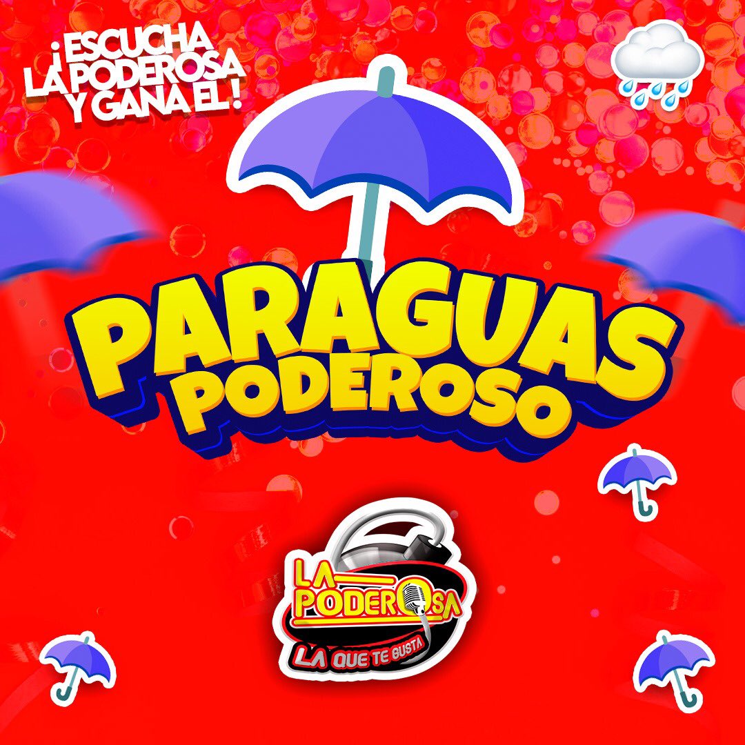 LaPoderosa991's tweet image. Las #promociones siguen con #LaQueTeGusta #LaPoderosa 99.1 FM 
Iniciando el mes con el #ParaguasPoderoso 💣