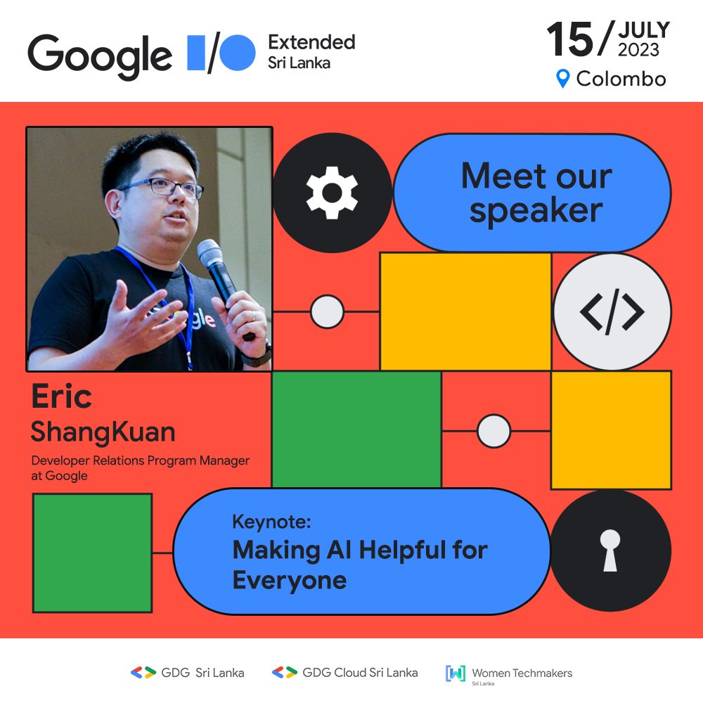 Join us in welcoming @ericsk, Developer Relations Program Manager at @Google, as he takes the stage to present his groundbreaking keynote, 'Making AI Helpful for Everyone'.