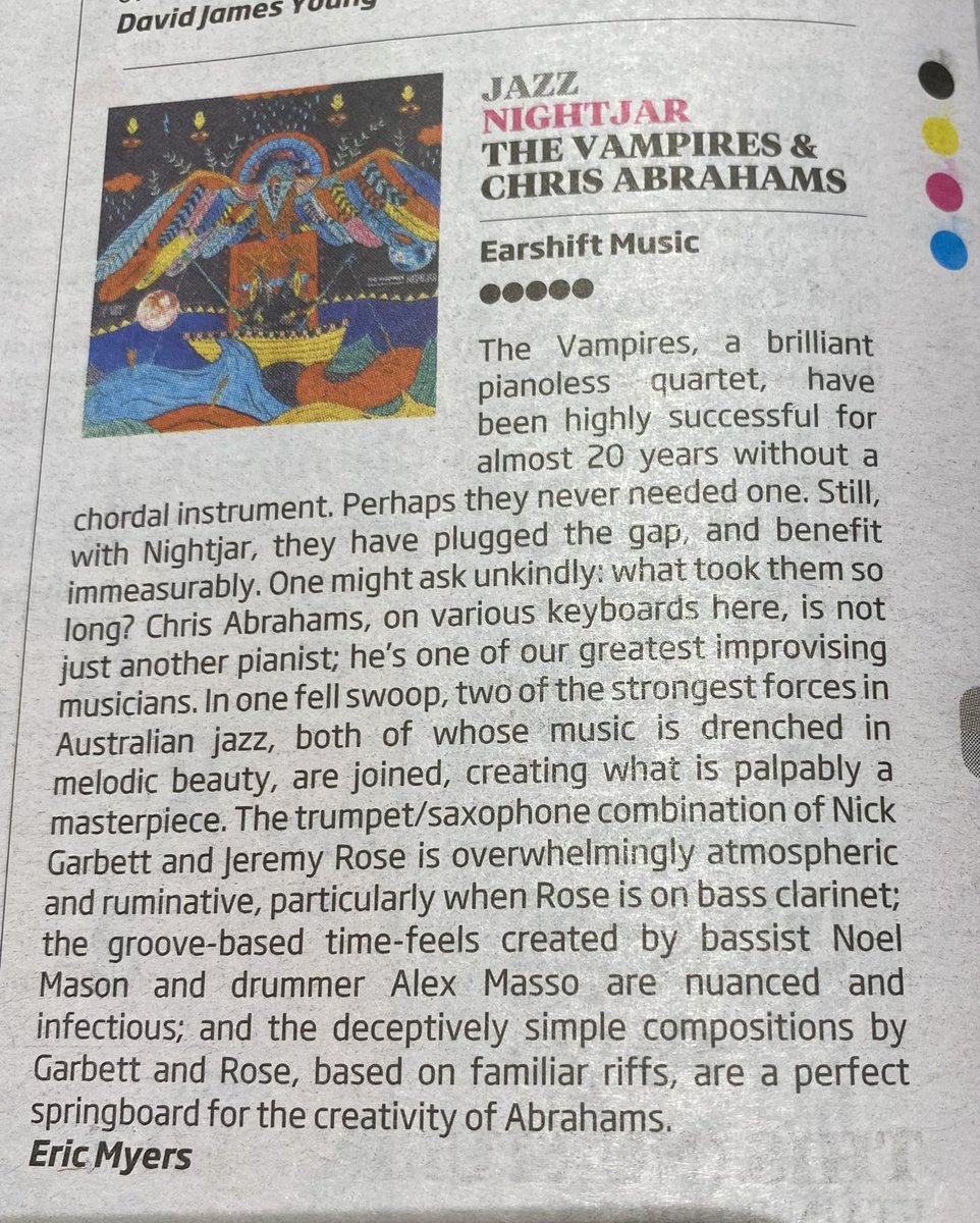 5 star review of Nightjar in the Oz
🥂<a href="/earshiftmusic/">Earshift Music</a> <a href="/thevampires_mus/">The Vampires</a>