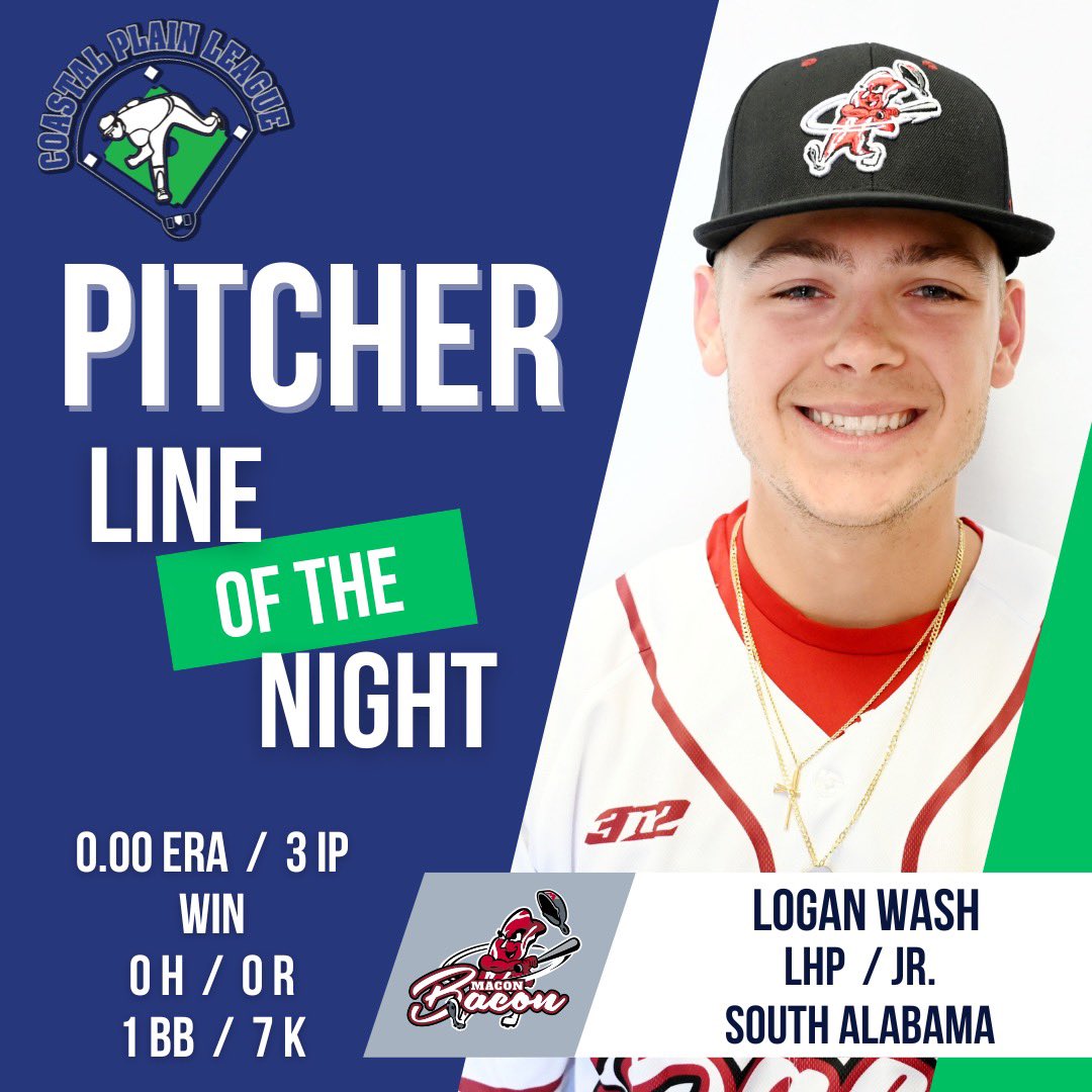 Last Lines of the Night for the first half! 

Christopher Martinez ( University Science/Arts of OK) for <a href="/PeninsulaPilots/">Peninsula Pilots</a> 

<a href="/loganwash22/">Logan Wash</a> ( <a href="/SouthAlabamaBSB/">South Alabama Baseball</a> ) for <a href="/GoMaconBacon/">Macon Bacon 🥓</a>