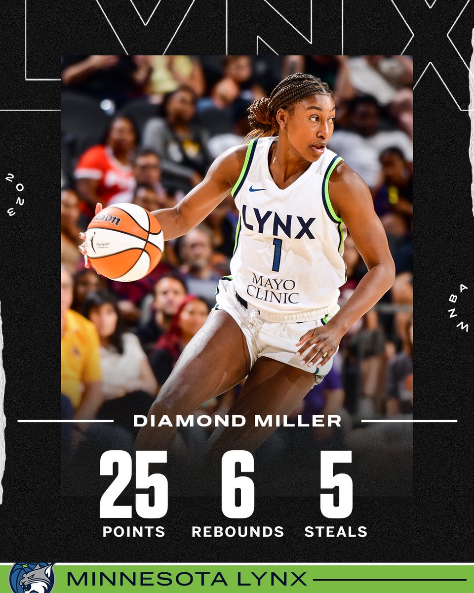 SHINE BRIGHT LIKE A 💎 

Diamond Miller drops a career-high in points en route to the <a href="/minnesotalynx/">Minnesota Lynx</a> dub 💪