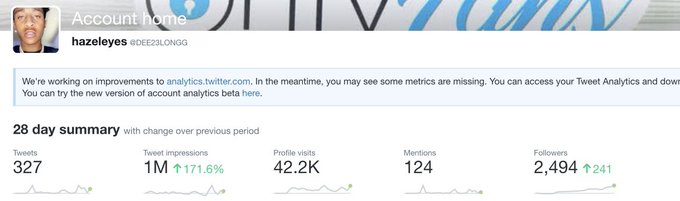 #1M on the tweet impressions this month🤩⭐️  Appreciate you guys fr  All links in bio https://t.co/Fj<a href="/tag/1m"class="tags">#1M</a>