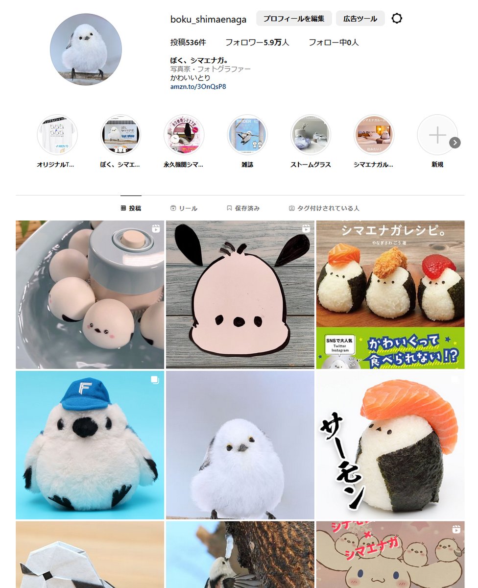 『ぼく、シマエナガ。』のインスタ垢もあるよ。もしものときのためにフォローおねがいします！！（・▴・）ﾓｼﾓﾉﾄｷ??　instagram.com/boku_shimaenag…