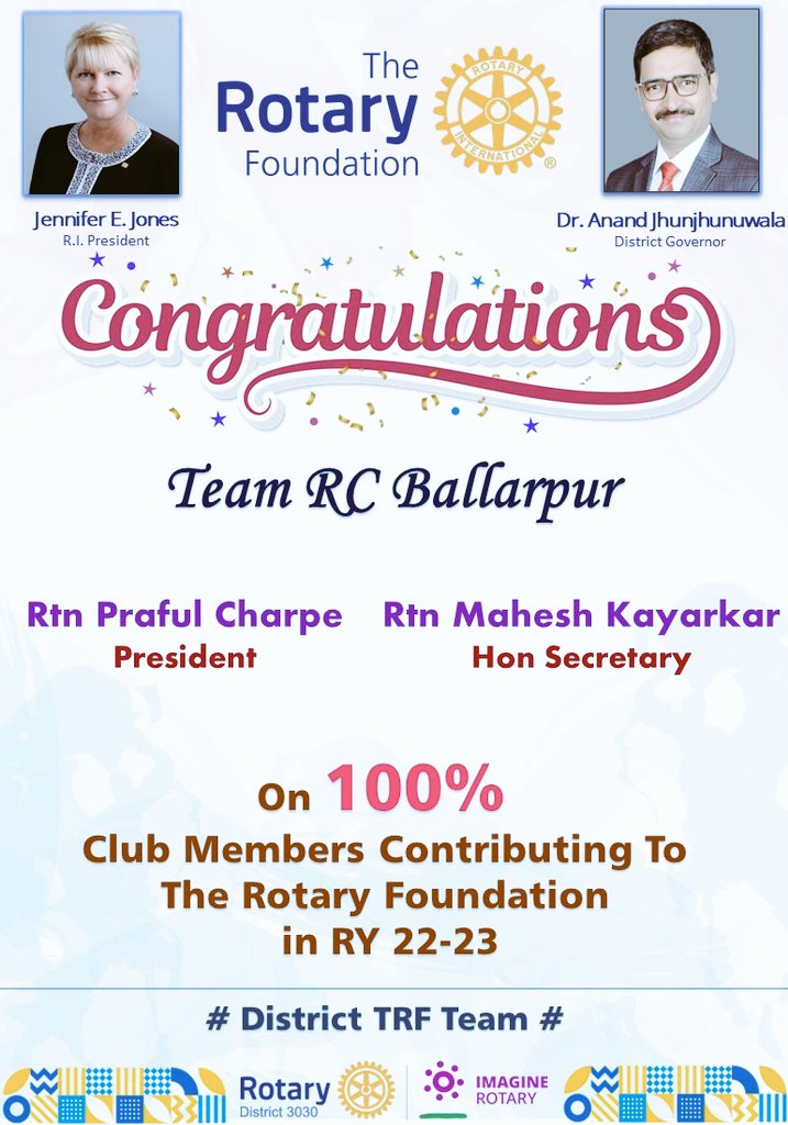 Rotary Club Of Ballarpur Dist 3030 tweet media