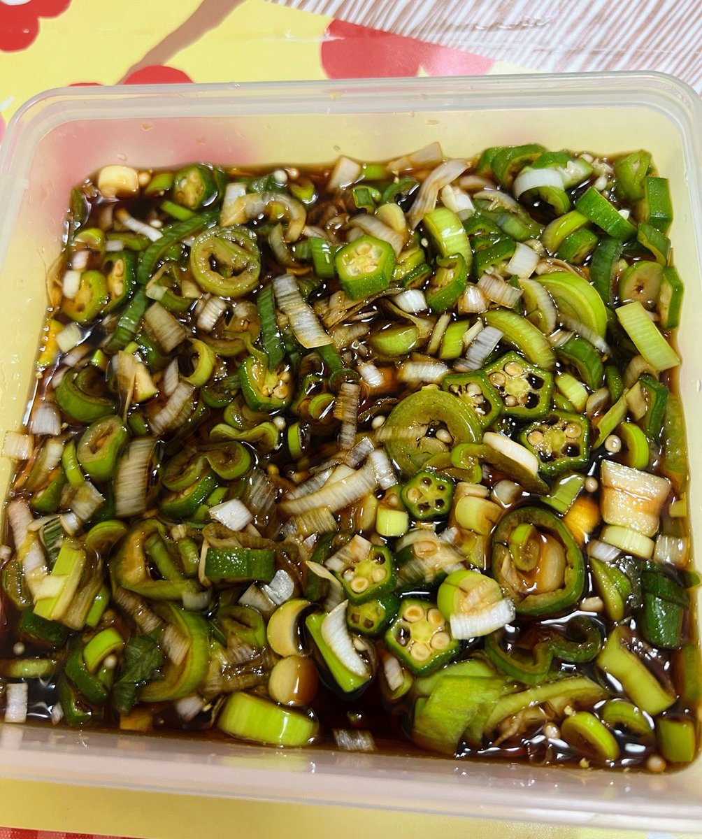 AnnjaHLmMVzzZwK's tweet image. 私の人生の登場人物さんに会いに行ったり～
SNSを覗きにいったり～
電話したり～
💌 したり～
日々を楽しんでおります🌻

ので、💁‍♀️私の健康を育むエッセンス💝
らっきょう酢漬けと
ネギとオクラ醤油漬けを作りました😊

#出会いを大切に 
#今日一日に感謝 
#健康オタク 
#夏バテ防止対策
#健康を育む