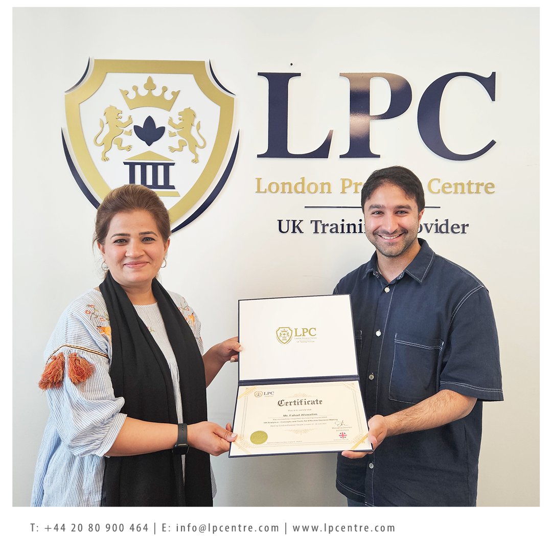 LondonLpc's tweet image. 🎉 Congratulations to our talented trainee for successfully completing the &apos;HR Analytics - Concepts and Tools for Effective Decision Making&apos; course in London! by #LPC_Training 🎓✨&quot;

#Congratulations #HRAnalytics #LPCtraining #CertificateOfCompletion #ContinuousLearning