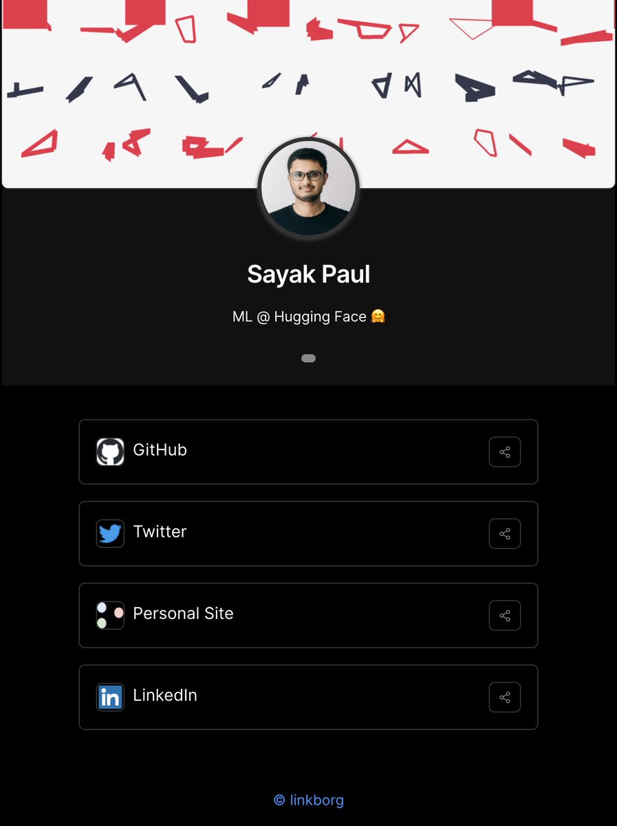 RisingSayak's tweet photo. If you're looking for a free alternative to LinkTree (which I know many of you do), then do https://t.co/J1LEhEoO4X a try!

It's simple and no-nonsense. Made by the awesome @xprilion. 

Here's mine: https://t.co/ugqgUDaT3n https://t.co/7vrOM0Q4Wp