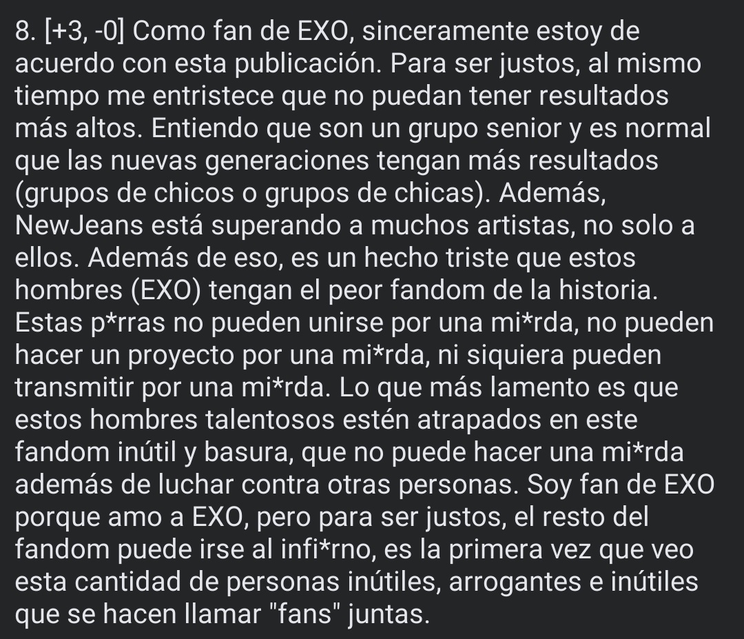 snow_eriL's tweet photo. Nunca había estado más de acuerdo con un comentario, y pensar que viene desde una kexol. 

*contexto un post de pann donde hablan de EXO https://t.co/QLtlsIFjz8