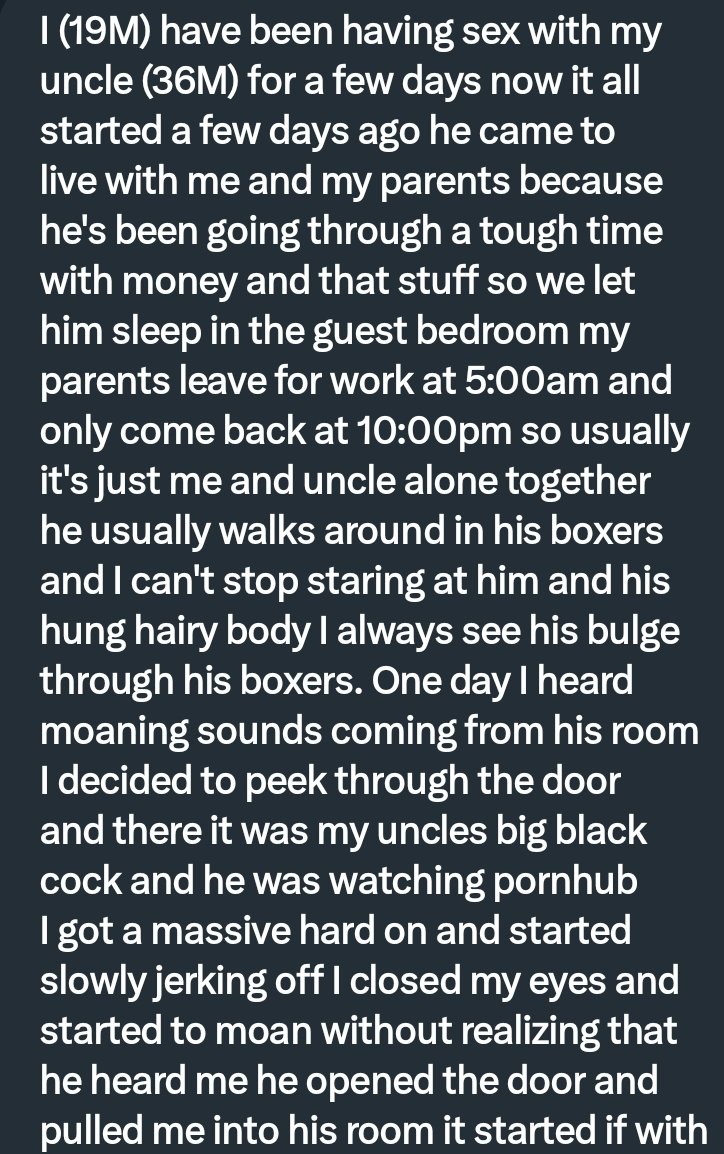 PervConfession's tweet photo. He gets fucked by his uncle https://t.co/xCFxyEb3D9