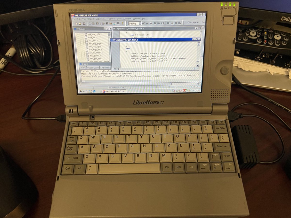 retrotink2's tweet image. Successfully built the RT4K firmware on the Libretto running Win98SE 🤣🤡🤣

Personally, I’ve always found @MicrochipTech dev tools to be perfect for a grumpy analog EE such as myself.

Can’t believe I’m developing a 4K video scaler on Pentium 233 🤣