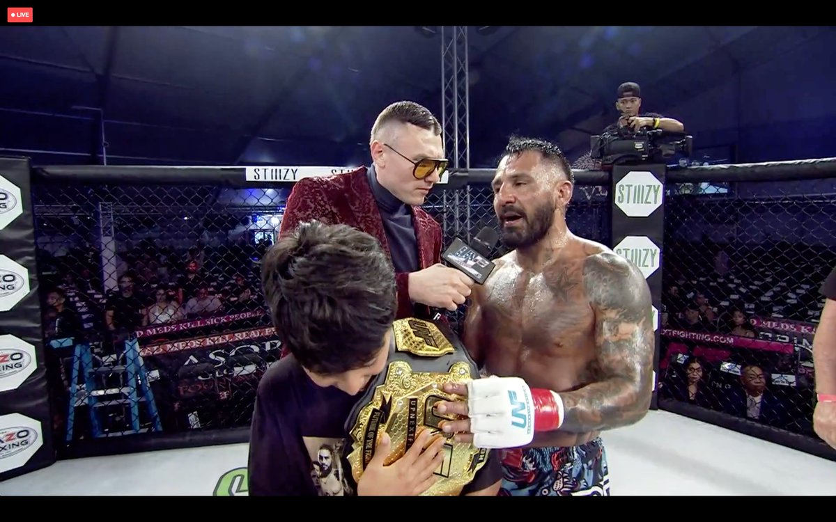 UFC &amp; WEC Vet Francisco "Cisco" Rivera is the new <a href="/UpNextFighting/">Up Next Fighting</a> Interim Bantamweight Champion with a Unanimous Decision Victory over DWCS Vet Josh Wang-Kim. Judges scored the fight 30-27 30-27 &amp; 29-28. First Championship for Riveria in MMA.
#UNF9