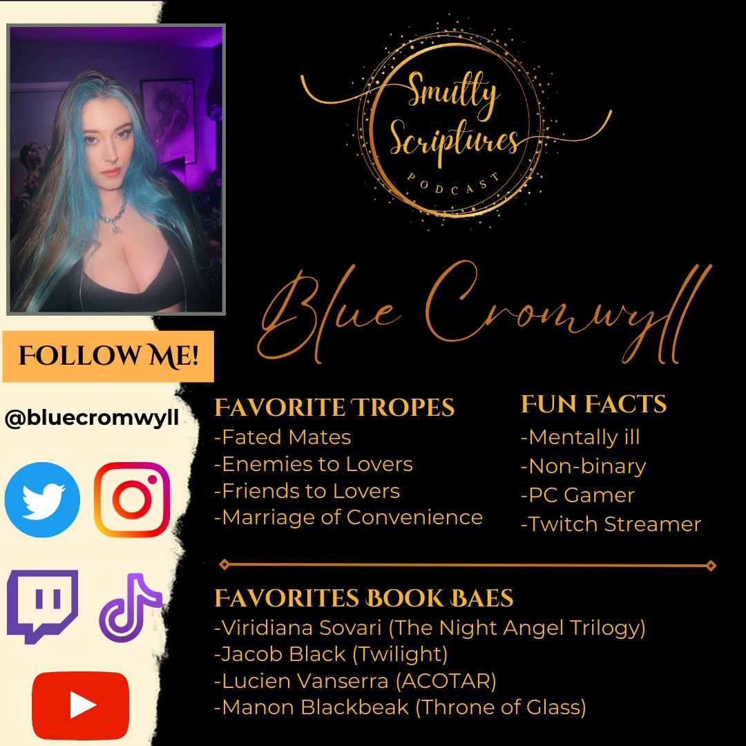 Meet @BlueCromwyll the High Priest of our #romancepodcast ♡

Give them a follow and show the love ❤️ 

#booktropes #romancenovels #bookclub #bookishfriends #goodreads #BookTwitter #BookWorm