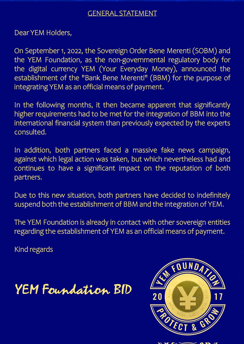 YEMFoundationNg's tweet photo. What's #YEM #Bitcoin #Crypto #DigitalCurrency https://t.co/wYel25oOWf