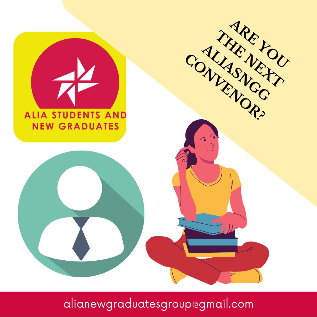 ALIA Students and New Graduates Group (@alianewgrads) on Twitter photo Interested in leading <a href="/ALIANewGrads/">ALIA Students and New Graduates Group</a> as
#ALIASNGGConvenor?
Applications are back! Open for all Personal (Student or General Member) & Professional (Associate, Library Technician or Allied Field) #ALIAMembers.
Close Date:
Friday, August 4th.
#GetEngagedWithALIASNGG #networking Interested in leading <a href="/ALIANewGrads/">ALIA Students and New Graduates Group</a> as
#ALIASNGGConvenor?
Applications are back! Open for all Personal (Student or General Member) & Professional (Associate, Library Technician or Allied Field) #ALIAMembers.
Close Date:
Friday, August 4th.
#GetEngagedWithALIASNGG #networking