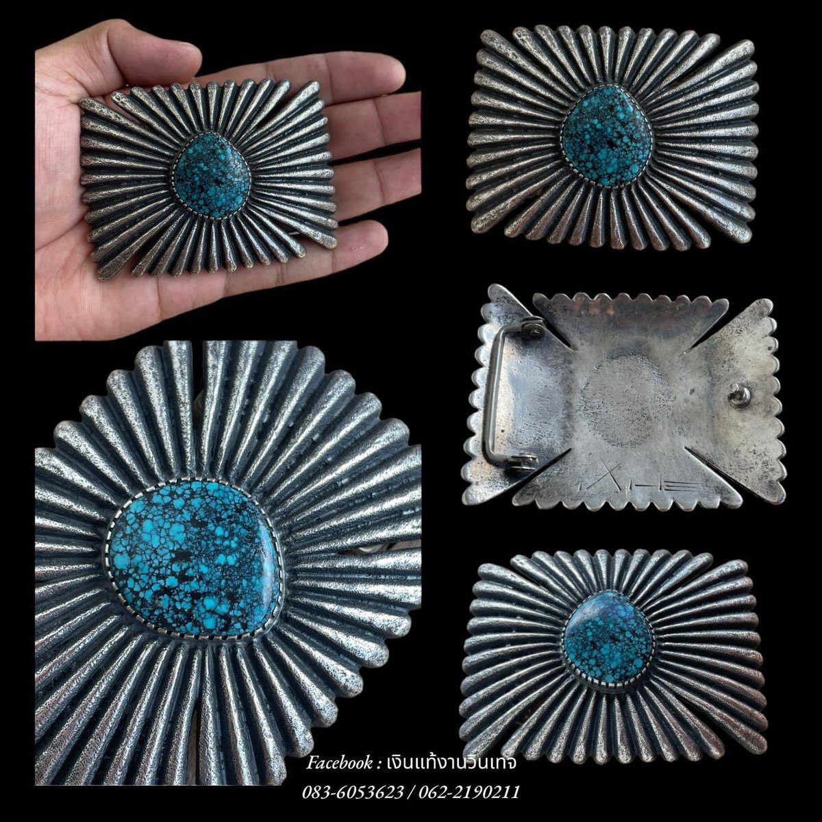 SolarEc18889063's tweet photo. ONE OF THE BEST VINTAGE NAVAJO BLUE SPIDERWEB TURQUOISE STERLING SILVER BUCKLE

หัวเข็มขัดเนื้อเงินงานหล่อโบราณฝั่งหินเทอร์คอยส์สวยๆ จากช่างฝีมือเชื้อสายอินเดียนแดง หัวบล๊อคนี้หายากเจอน้อยมาก หล่อเนื้อเงินหนาๆหนักๆตันๆ สวยหายากน่าสะสม/สวมใส่ 

15000฿ #Zuni #อเมริกันอินเดียน https://t.co/IxAZCJlElW