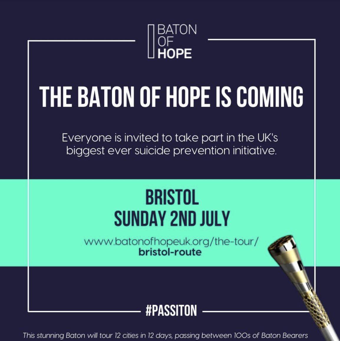 #TheBatonIsComing
#BatonOfHopeUk
#PassItOn
DAY 8. Bristol.
Good luck everyone today!💙💙💙
1 more sleep until Birmingham 👍