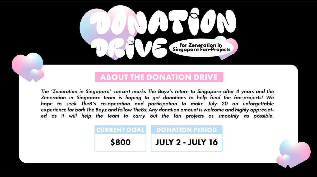 zenerationinsg's tweet photo. Hello SG THEBS!

We have opened our donation form and will be accepting donations now!🙌

Any amount will be of great help and we sincerely thank you for donating🫶

More details in the form!

Donation form: https://t.co/kIhCTHabCq
Closes: 16 July, 2359 SGT https://t.co/r6yGTcrsPT
