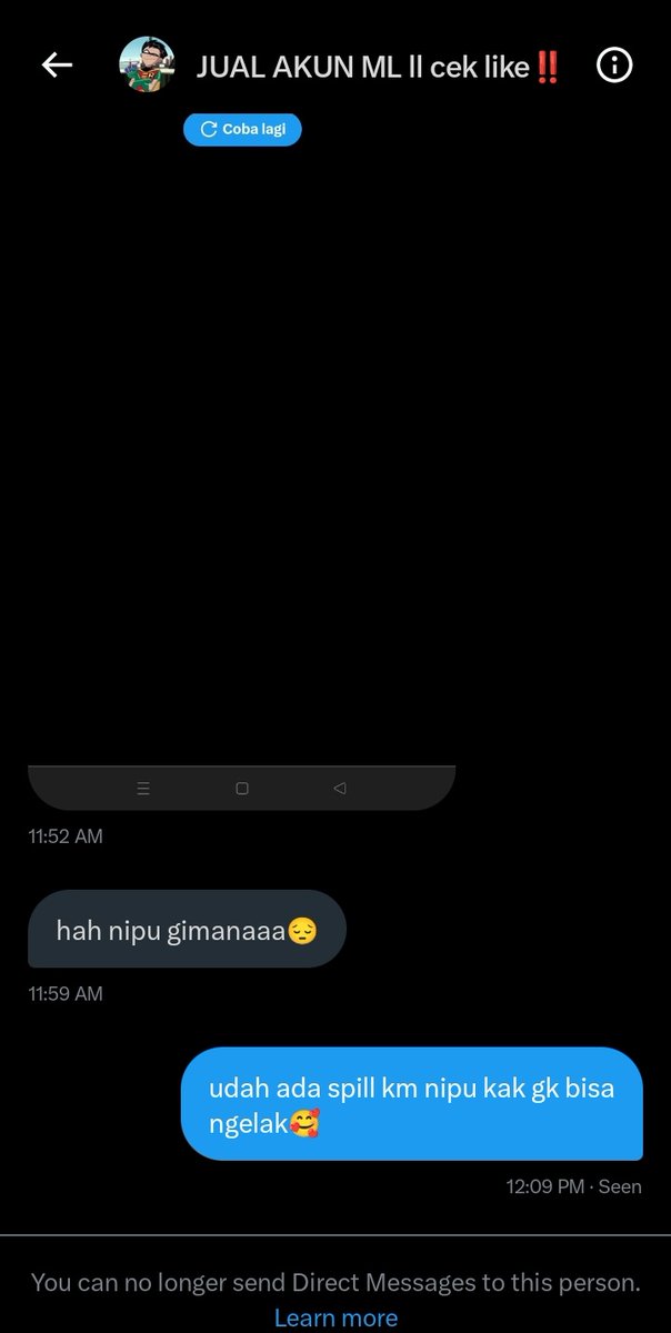 wonueyesmile's tweet photo. wts wtb akun ml
penipu ini ya hati²
#zonauang #zonajajan https://t.co/BS29Wh3dsR