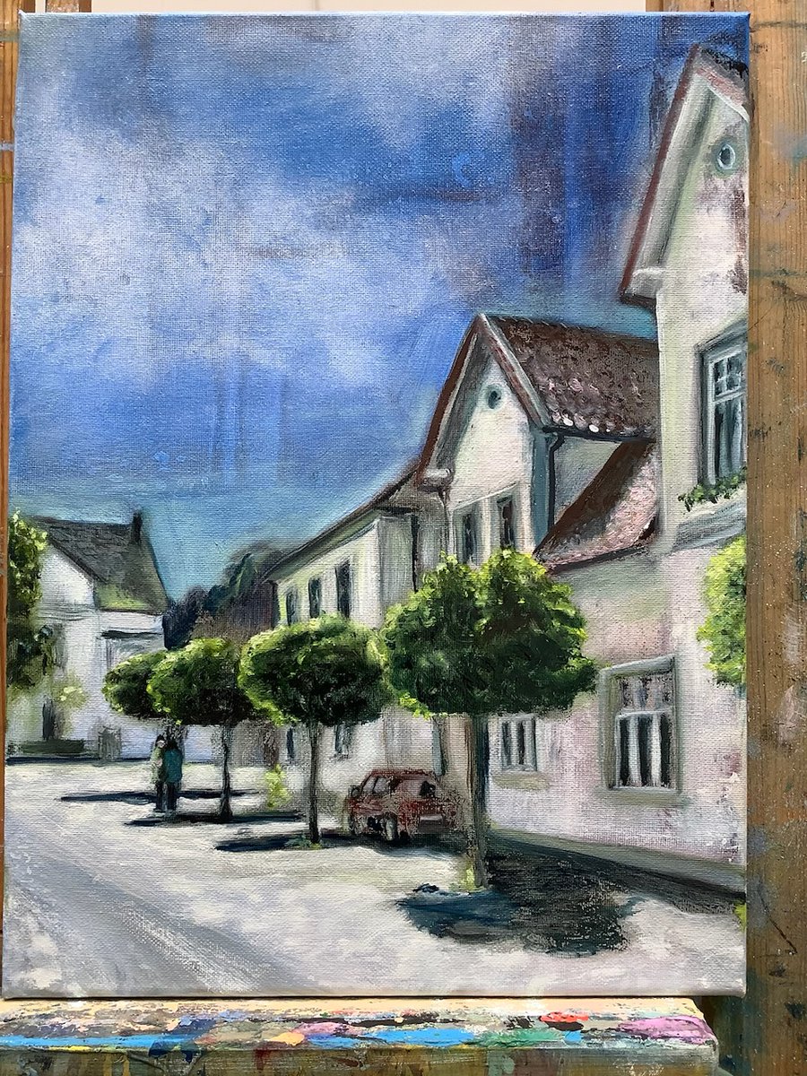 bag_finearts's tweet image. Mein verspäteter „Im Schatten“-Beitrag. 
Öl dauert …  ich male weiter dran.  😎
@Architecdoodlez #twitterchallenge #oiloncanvas #art #intheshadow #architecture #summer #climate
