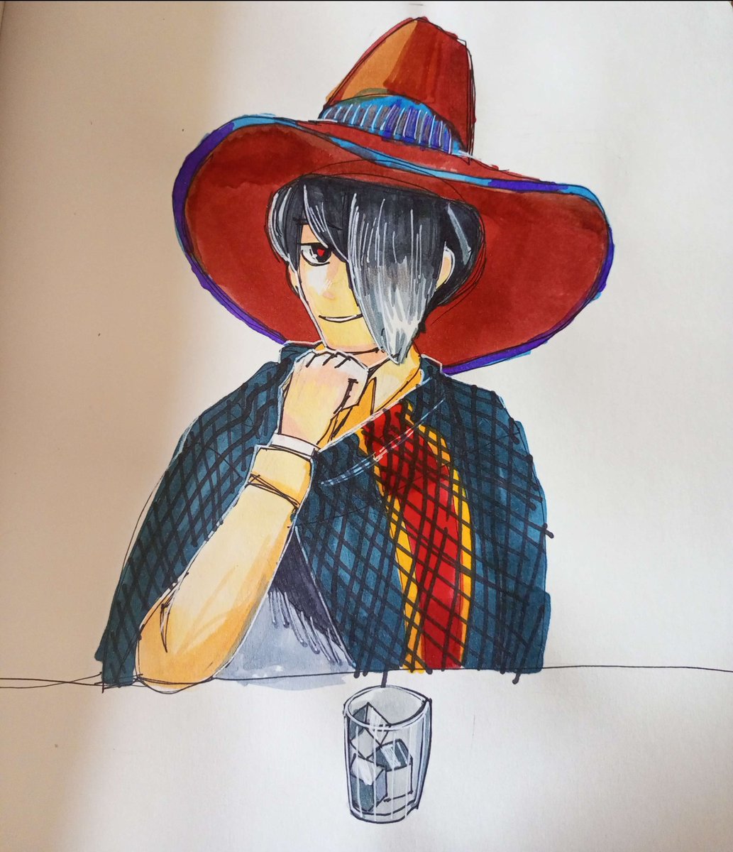 feerling's tweet photo. in the meantime, though, I got my new phone, so I can take pictures that don't contain 5 pixels total.

I also bought a cheap set of alcohol-based markers. by cheap I mean it was only about 16 bucks for 168 markers, so you know it's not great.

but they're usable. https://t.co/HLipcJJv1K