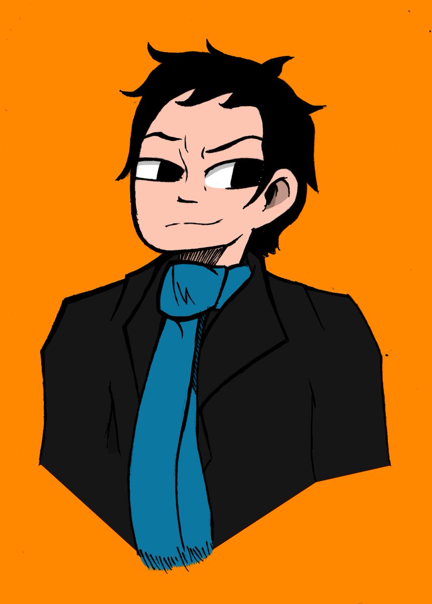 uzukipon's tweet photo. I've been rereading #ScottPilgrim (which is a cool coincidence 'cause of #CanadaDay), so I looked for this old portrait I inked (and colored digitally) of one of my favorite supporting characters.

It's #WallaceWells! https://t.co/l5vqXZoMd9